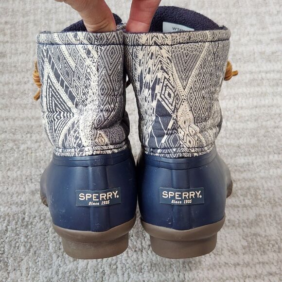 Sperry women's Saltwater rain boot duck boot blue size 6 - Picture 8 of 9